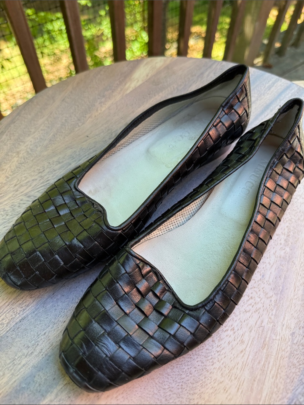 Sesto Meucci Woven Leather Flats in Dark Brown - Picture 3 of 16